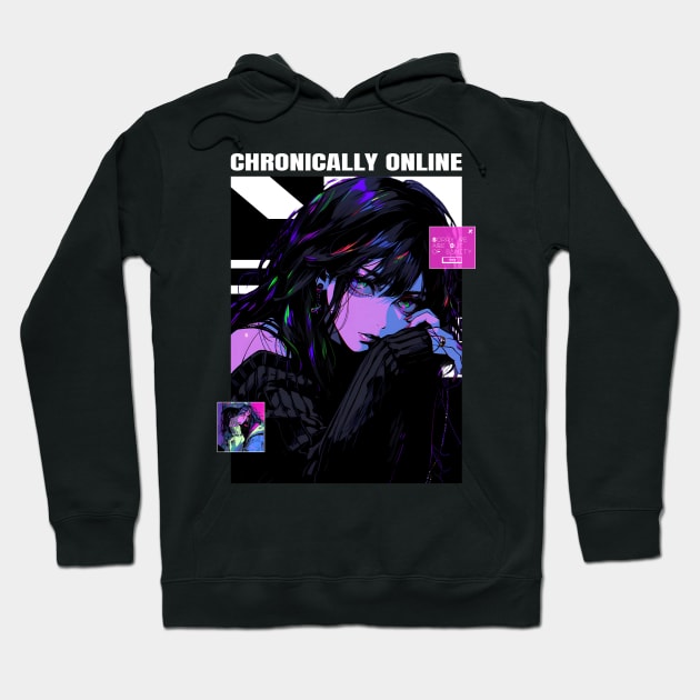 Chronically Online Vol 4 Anime Hoodie by cursedink